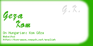 geza kom business card